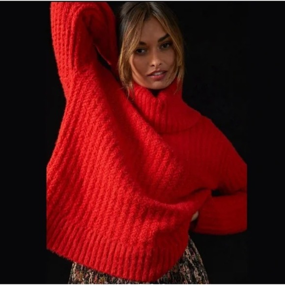 Maeve by Anthropologie Sweaters - Maeve Anthropologie Sweater Womens XS Red Ribbed‎ Cowl Neck OB1566252